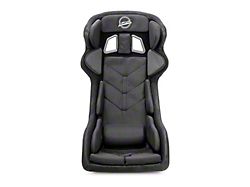 NRG Innovations FIA Competition Snugged Fit Thin Cushion Bucket Seat with Head Containment and Velcro Paddings; Black Fabric (Universal; Some Adaptation May Be Required)