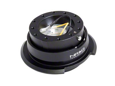 NRG Innovations Steering Wheel Hub Quick Release; Black with Black Ring (Universal; Some Adaptation May Be Required)