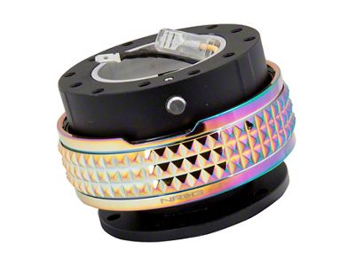 NRG Innovations Steering Wheel Hub Quick Release; Black with Neochrome Pyramid Ring (Universal; Some Adaptation May Be Required)