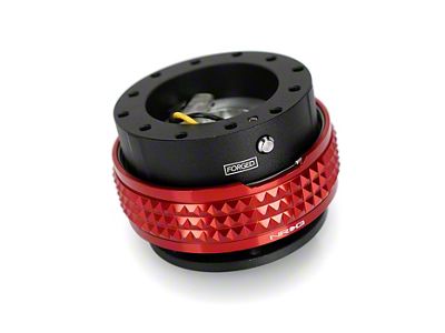 NRG Innovations Steering Wheel Hub Quick Release; Black with Red Pyramid Ring (Universal; Some Adaptation May Be Required)