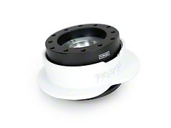 NRG Innovations Steering Wheel Hub Quick Release; Black with White Heart Ring (Universal; Some Adaptation May Be Required)