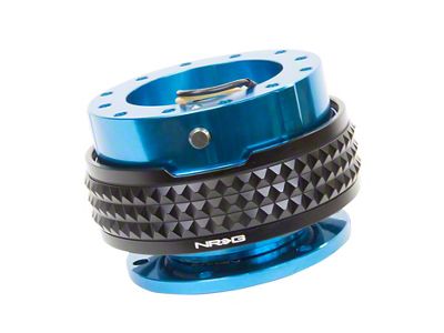 NRG Innovations Steering Wheel Hub Quick Release; Blue with Black Pyramid Ring (Universal; Some Adaptation May Be Required)