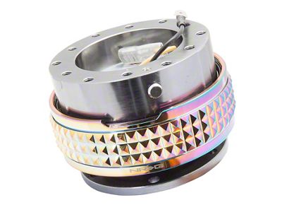 NRG Innovations Steering Wheel Hub Quick Release; Gunmetal with Neochrome Pyramid Ring (Universal; Some Adaptation May Be Required)