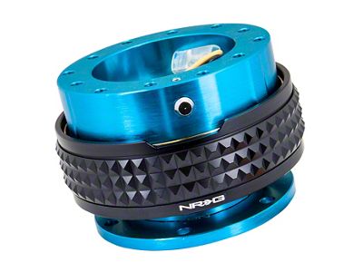 NRG Innovations Steering Wheel Hub Quick Release; New Blue with Black Pyramid Ring (Universal; Some Adaptation May Be Required)
