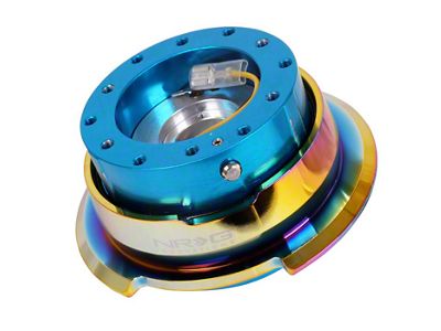 NRG Innovations Steering Wheel Hub Quick Release; New Blue with Neo Chrome Ring (Universal; Some Adaptation May Be Required)