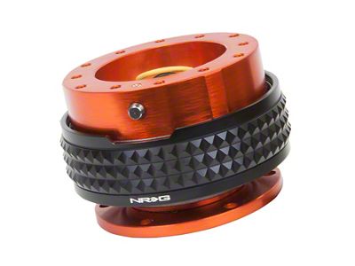 NRG Innovations Steering Wheel Hub Quick Release; Orange with Black Pyramid Ring (Universal; Some Adaptation May Be Required)