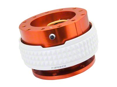 NRG Innovations Steering Wheel Hub Quick Release; Orange with Glow in the Dark Pyramid Ring (Universal; Some Adaptation May Be Required)