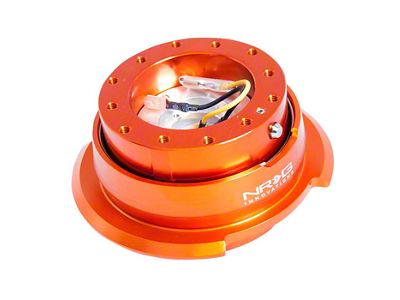 NRG Innovations Steering Wheel Hub Quick Release; Orange with Titanium Chrome Ring (Universal; Some Adaptation May Be Required)