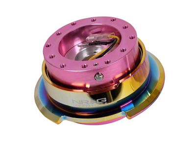 NRG Innovations Steering Wheel Hub Quick Release; Pink with Neo Chrome Ring (Universal; Some Adaptation May Be Required)