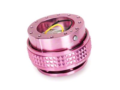 NRG Innovations Steering Wheel Hub Quick Release; Pink with Pink Pyramid Ring (Universal; Some Adaptation May Be Required)