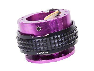 NRG Innovations Steering Wheel Hub Quick Release; Purple with Black Pyramid Ring (Universal; Some Adaptation May Be Required)