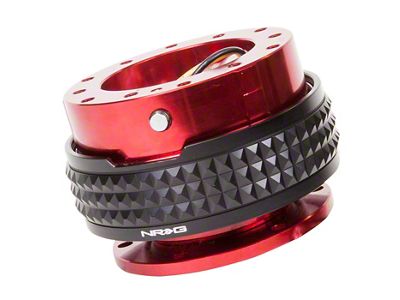 NRG Innovations Steering Wheel Hub Quick Release; Red with Black Pyramid Ring (Universal; Some Adaptation May Be Required)