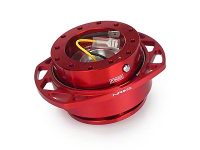 NRG Innovations Steering Wheel Hub Quick Release; Red with Red Cutout Ring (Universal; Some Adaptation May Be Required)