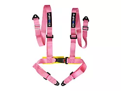 NRG Innovations 4-Point Bucket Style Racing Seat Belt Harness; Pink (Universal; Some Adaptation May Be Required)