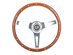 NRG Innovations Classic Wood Grain 380mm Steering Wheel with 18-Rivets; Mahogany (Universal; Some Adaptation May Be Required)