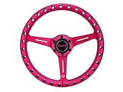 NRG Innovations All Aluminum 330mm Extra Light Steering Wheel; Anodized Pink (Universal; Some Adaptation May Be Required)