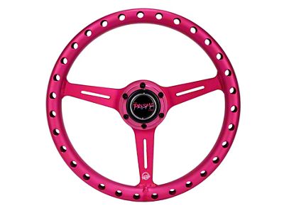 NRG Innovations All Aluminum 330mm Extra Light Steering Wheel; Anodized Pink (Universal; Some Adaptation May Be Required)