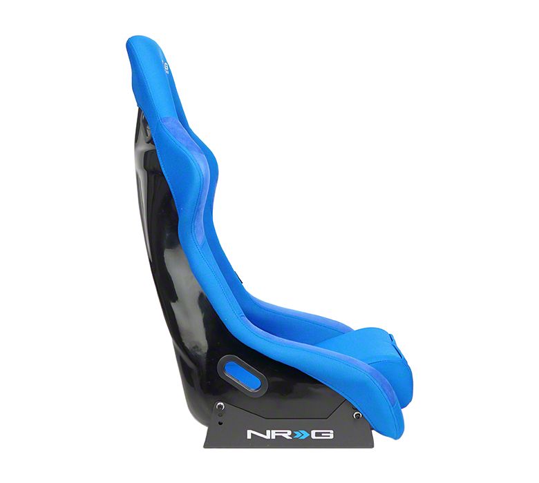 NRG Innovations Challenger Large Bucket Seat; Blue Cloth FRP-300BL