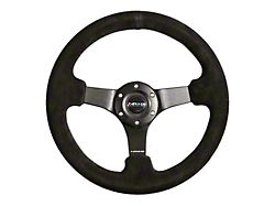 NRG Innovations 330mm 3-Inch Deep Dish Steering Wheel; Black Suede (Universal; Some Adaptation May Be Required)
