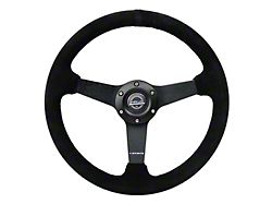 NRG Innovations 350mm Flat Steeing Wheel; Black Suede (Universal; Some Adaptation May Be Required)