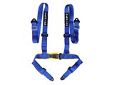 NRG Innovations 4-Point Bucket Style Racing Seat Belt Harness; Blue (Universal; Some Adaptation May Be Required)