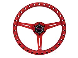 NRG Innovations All Aluminum 330mm Extra Light Steering Wheel; Anodized Red (Universal; Some Adaptation May Be Required)