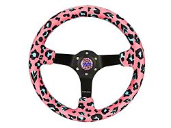 NRG Innovations Savage Inspired 350mm Steering Wheel; Pink (Universal; Some Adaptation May Be Required)