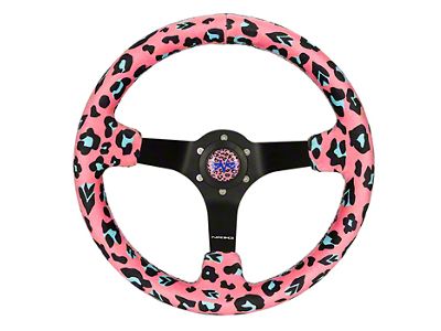 NRG Innovations Savage Inspired 350mm Steering Wheel; Pink (Universal; Some Adaptation May Be Required)