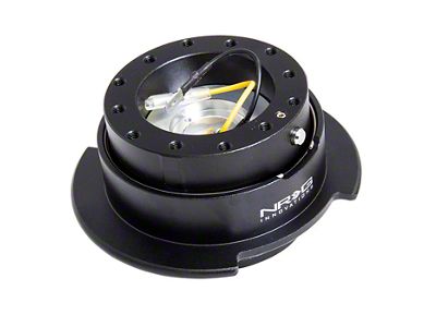 NRG Innovations 2.5 Steering Wheel Hub Quick Release; Black Body with Black Ring (Universal; Some Adaptation May Be Required)