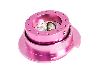 NRG Innovations 2.5 Steering Wheel Hub Quick Release; Pink Body with Pink Ring (Universal; Some Adaptation May Be Required)