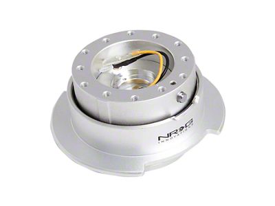 NRG Innovations 2.5 Steering Wheel Hub Quick Release; Silver Body with Silver Ring (Universal; Some Adaptation May Be Required)