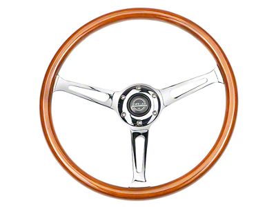 NRG Innovations Classic Wood Grain 360mm Steering Wheel; Stained Mahogany (Universal; Some Adaptation May Be Required)