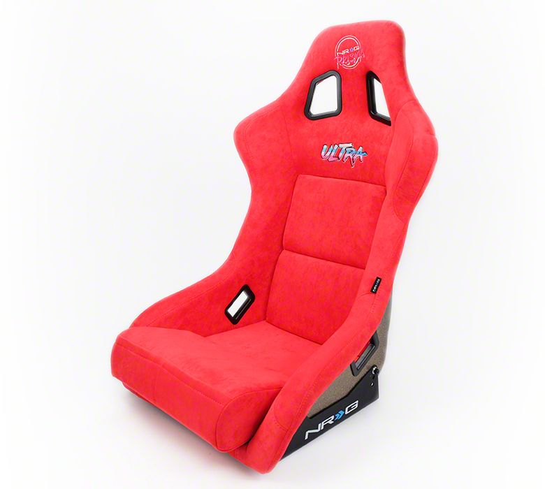 thumbnail interactive-video image 1 of NRG Prisma Fixed Back Racing Seat – Black Alcantara With Side Mounts (Large) 1 of 2