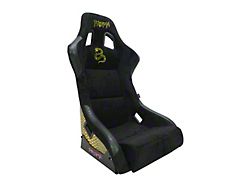 NRG Innovations Prisma Large Bucket Seat; Black Micro Fiber with Mamba Snake Print Back (Universal; Some Adaptation May Be Required)