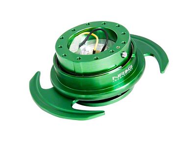 NRG Innovations 3.0 Steering Wheel Hub Quick Release; Green with Green Handles (Universal; Some Adaptation May Be Required)