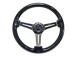 NRG Innovations 350mm 3-Inch Deep Dish Wood Steering Wheel with Slit Spokes; Galaxy and Black (Universal; Some Adaptation May Be Required)