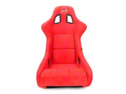 NRG Innovations Dragon Large Bucket Seat; Red Alcantara (Universal; Some Adaptation May Be Required)