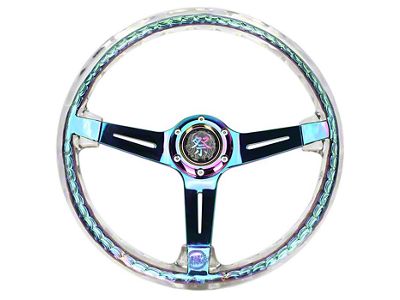 NRG Innovations Matsuri 350mm 2-Inch Deep Dish Steering Wheel; Neochrome and Clear (Universal; Some Adaptation May Be Required)