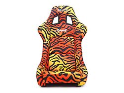 NRG Innovations Prisma Savage Medium Bucket Seat; White Vegan Cheetah Print (Universal; Some Adaptation May Be Required)