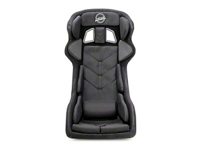 NRG Innovations FIA Competition Snugged Fit Thin Cushion Bucket Seat with Head Containment and Velcro Paddings; Black Fabric (Universal; Some Adaptation May Be Required)