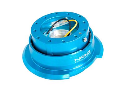 NRG Innovations Steering Wheel Hub Quick Release; New Blue with Titanium Chrome Ring (Universal; Some Adaptation May Be Required)