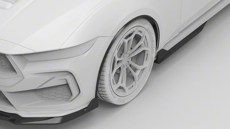 Mustang Front Fender Flares; Matte Black (24-25 Mustang