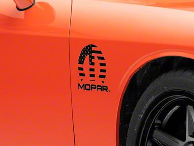 Officially Licensed MOPAR M Flag Decal; Black (08-13 Challenger)