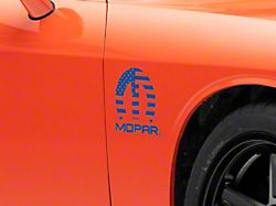 Mopar Licensed by SEC10 M Flag Decal; Blue (08-13 Challenger)