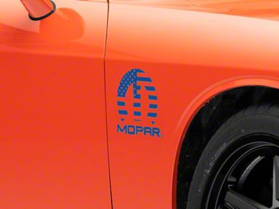 Officially Licensed MOPAR M Flag Decal; Blue (08-13 Challenger)