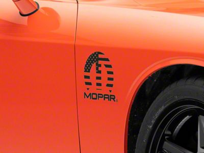 Mopar Licensed by SEC10 M Flag Decal; Matte Black (08-13 Challenger)