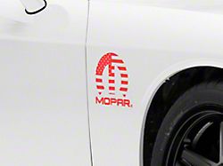 Mopar Licensed by SEC10 M Flag Decal; Red (08-13 Challenger)