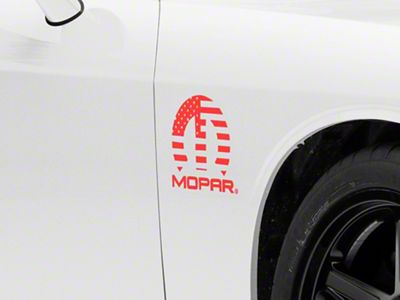 Mopar Licensed by SEC10 M Flag Decal; Red (08-13 Challenger)