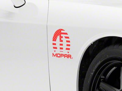 Officially Licensed MOPAR M Flag Decal; Red (08-13 Challenger)