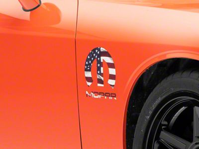 Mopar Licensed by SEC10 M Flag Decal; Red, White and Blue (08-13 Challenger)